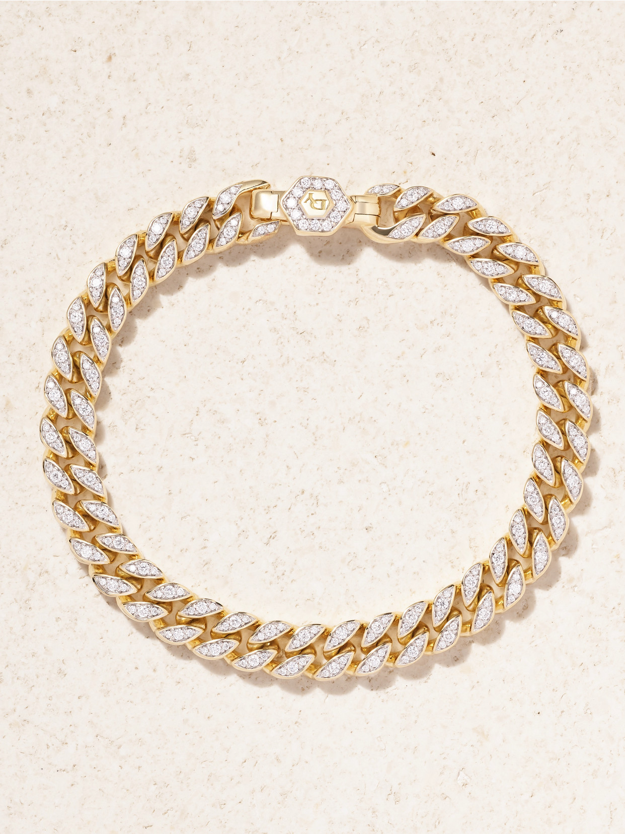 David Yurman 18-karat Gold Diamond Bracelet In Metallic