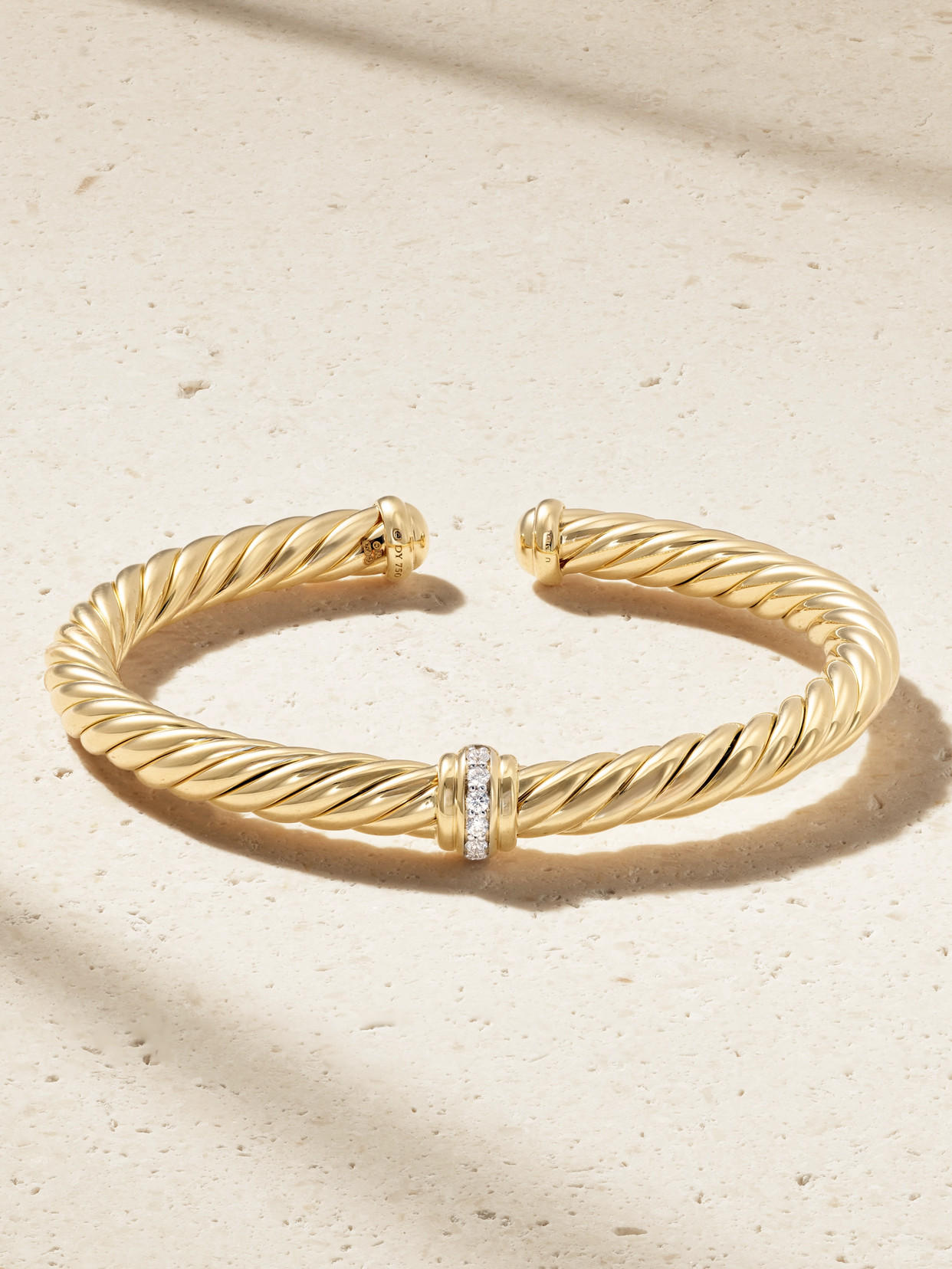 David Yurman Cablespira Flex 18-karat Gold Diamond Cuff