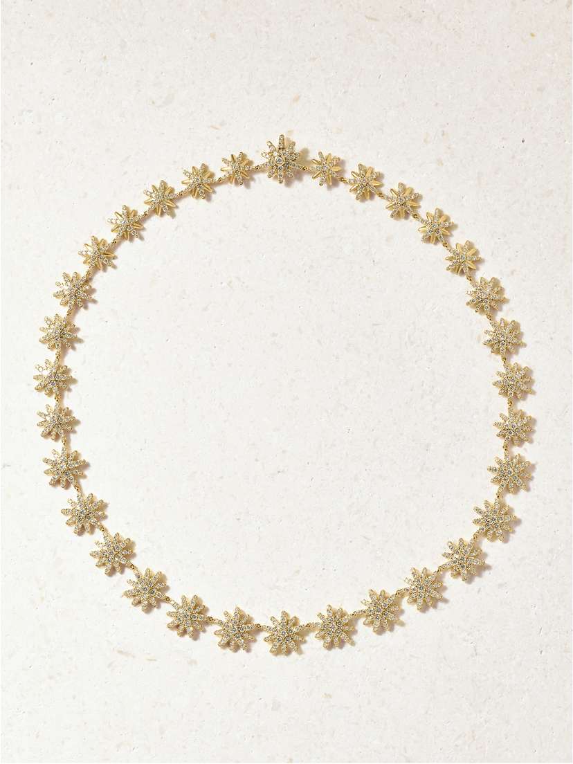 David Yurman Startburst 18-karat Gold Diamond Tennis Necklace