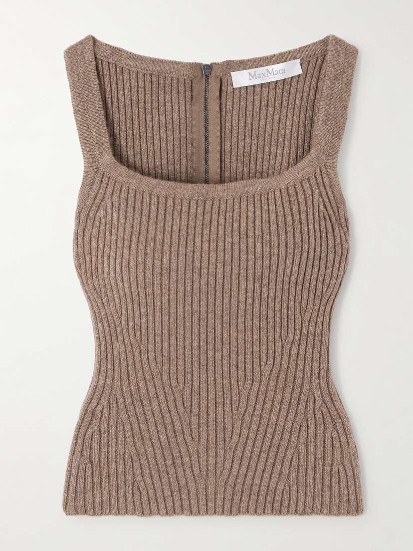 Max Mara Aretusa Ribbed Wool-blend Tank Top