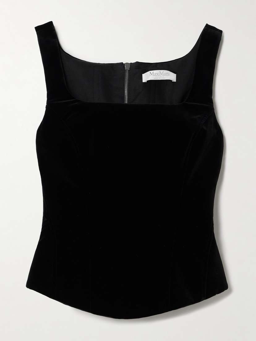 Max Mara Stretch-cotton Velvet Bustier