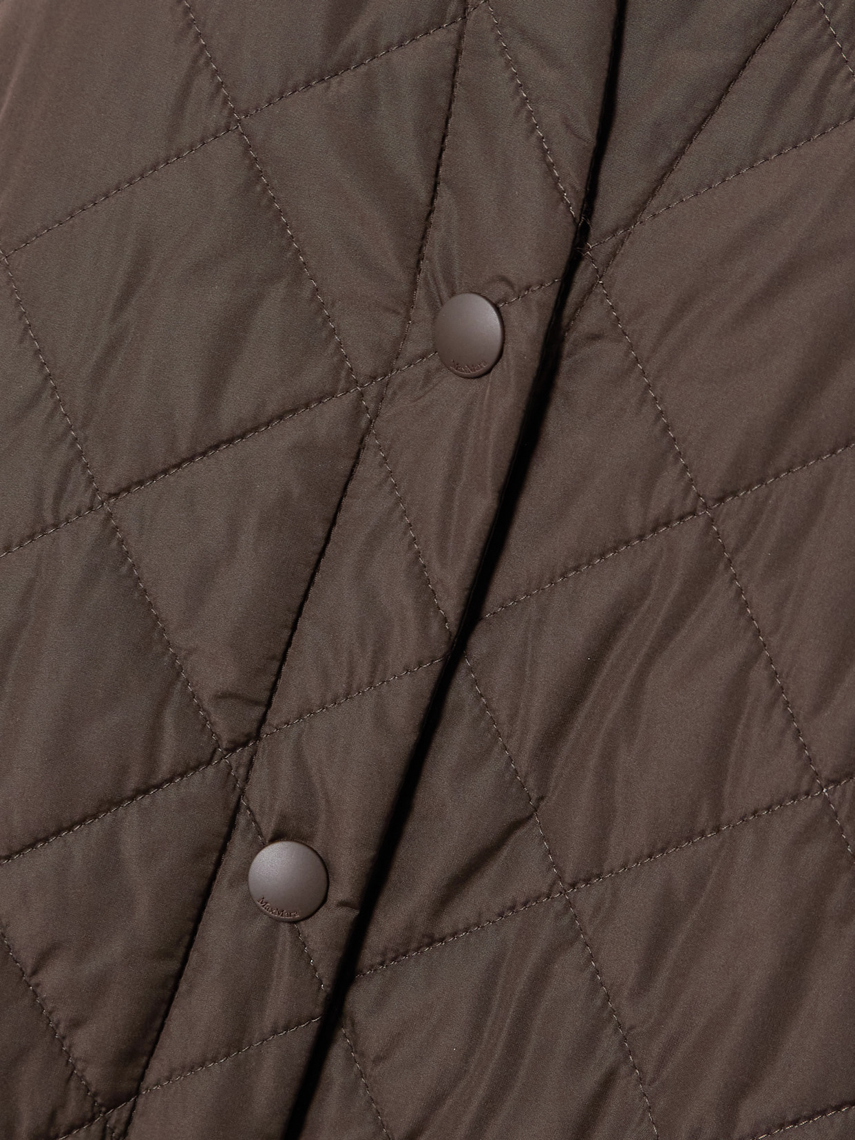 Max Mara Berta Leather-trimmed Quilted Shell Coat In Brown