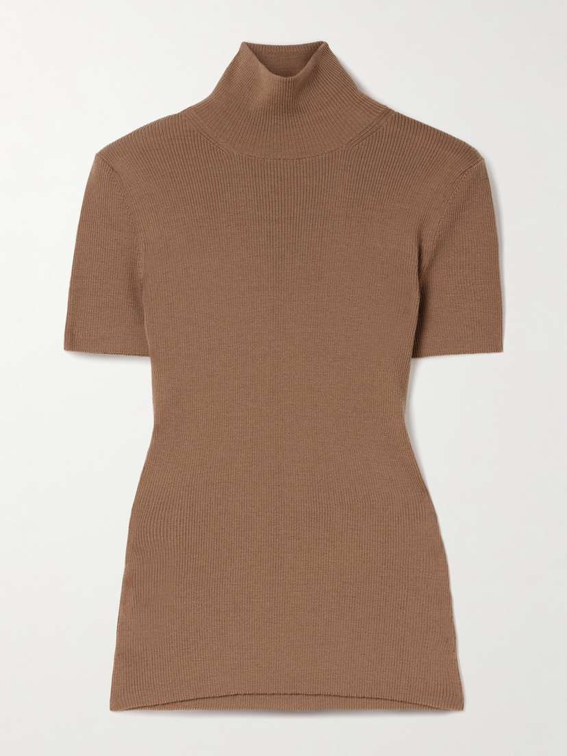 Max Mara Ribbed Wool Turtleneck Sweater
