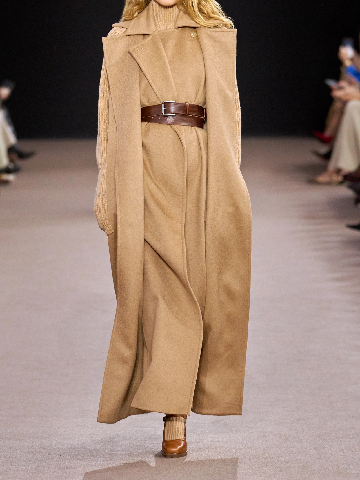 Max Mara Berard Camel Hair And Ribbed Wool And Cashmere-blend Coat In Brown