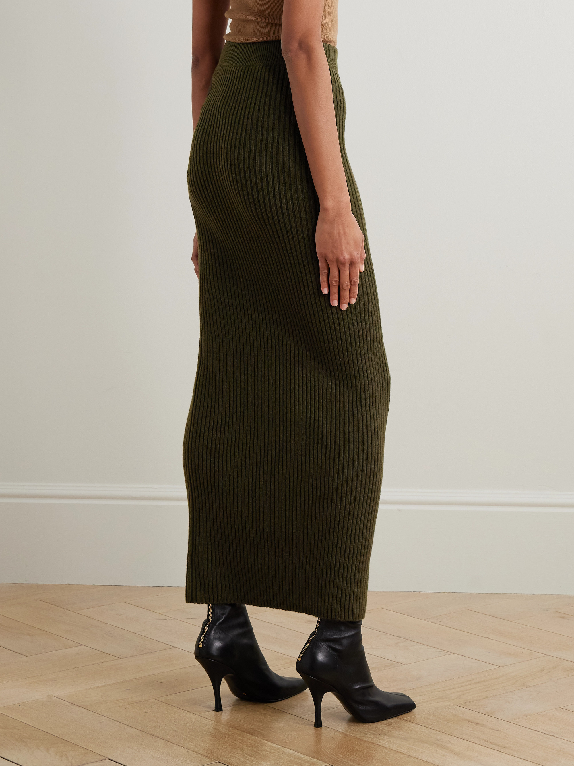 Max Mara Boris ribbed wool-blend maxi skirt