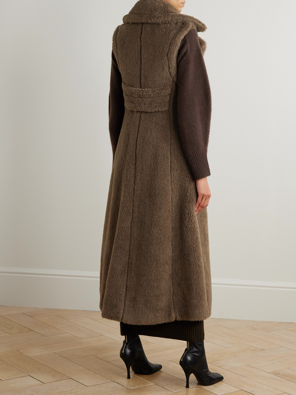Max Mara Marrone Bronzo Alpaca Coat In Brown