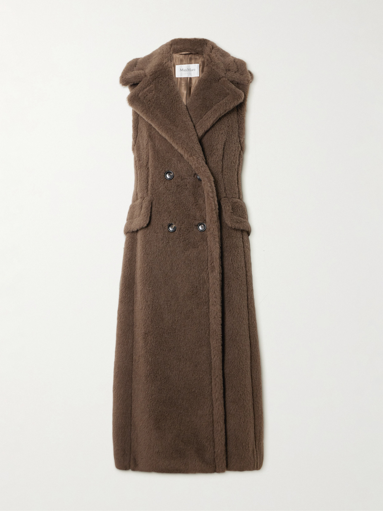 Max Mara Marrone Bronzo Alpaca Coat In Brown