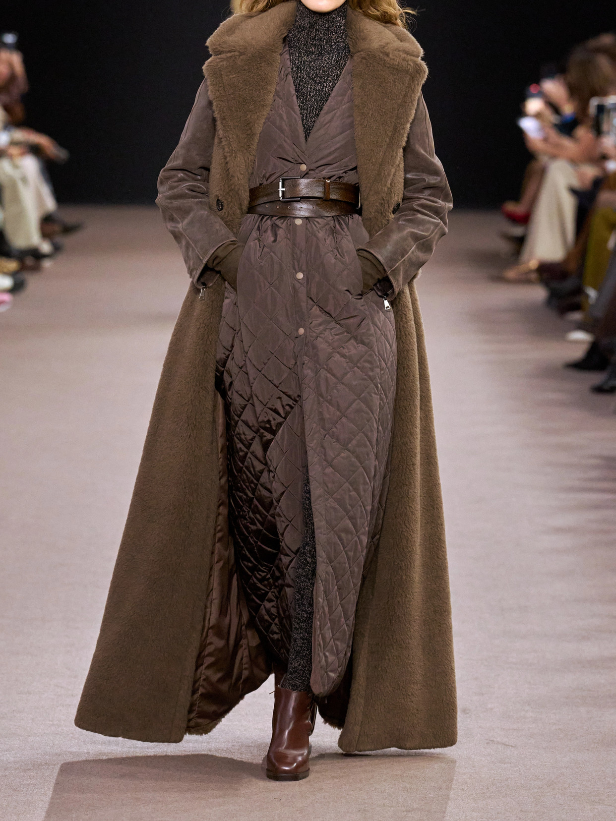 Max Mara Marrone Bronzo Alpaca Coat In Brown
