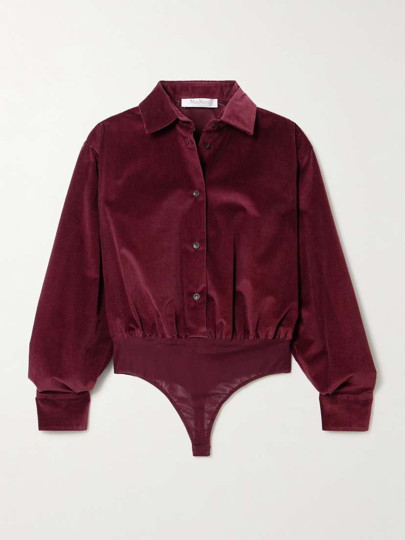 Max Mara Stretch Cotton-corduroy Bodysuit