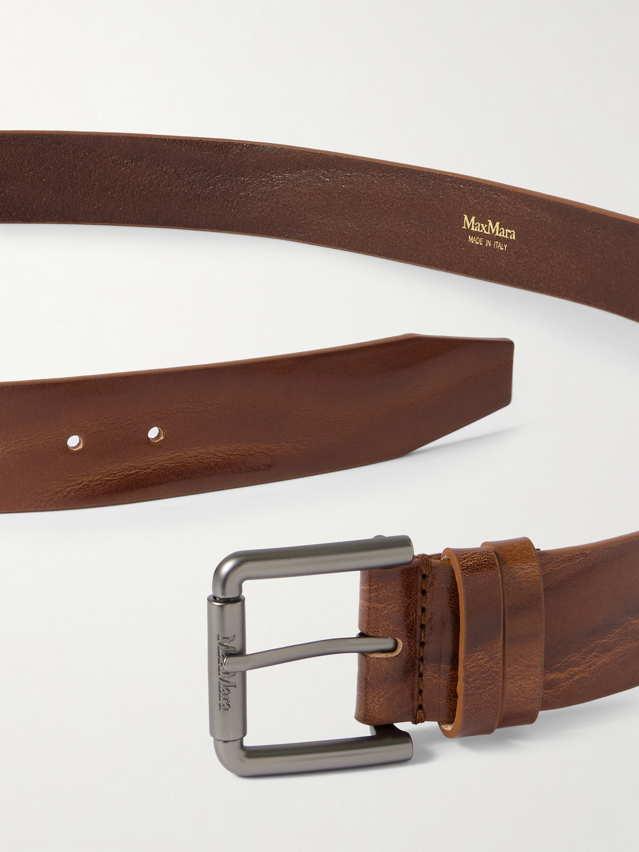 Max Mara Leather Belt In Brown