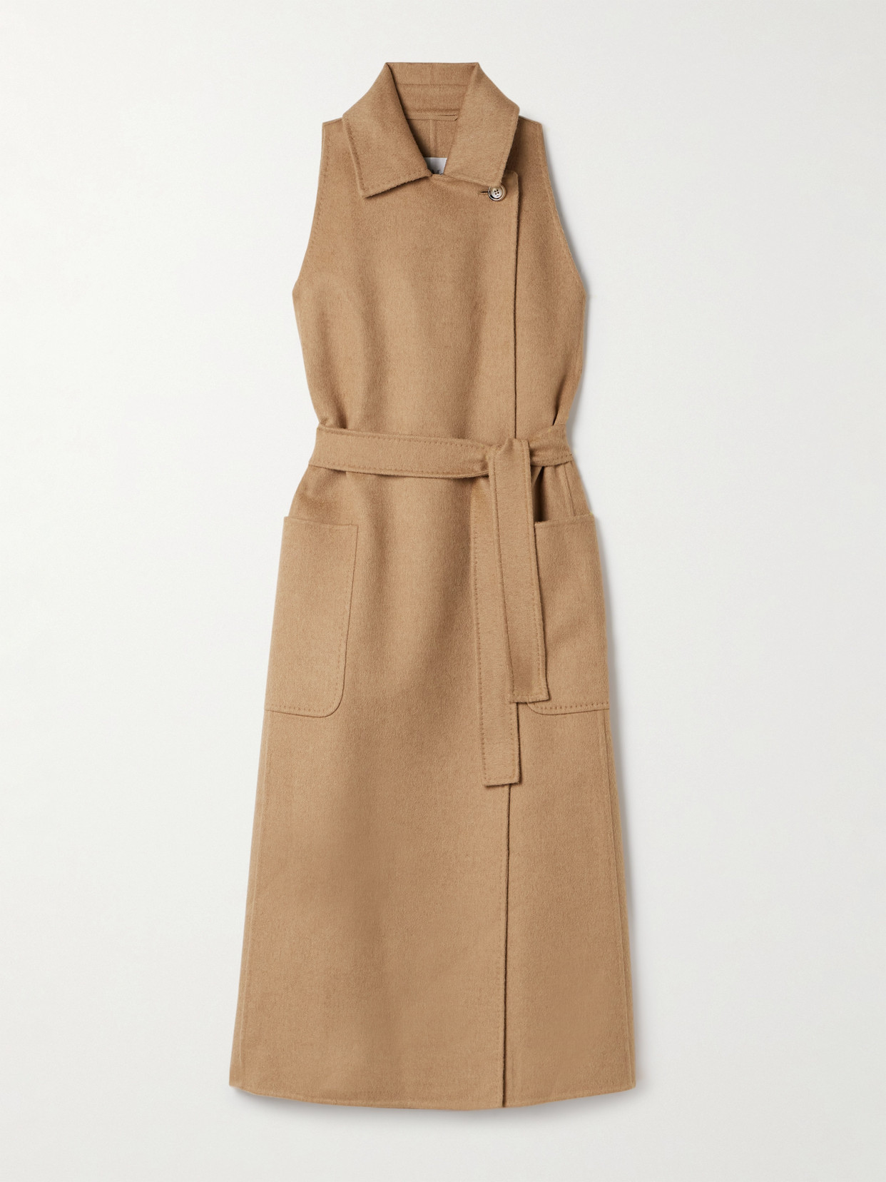 Max Mara Berlina Belted Camel Hair Coat In Neutral