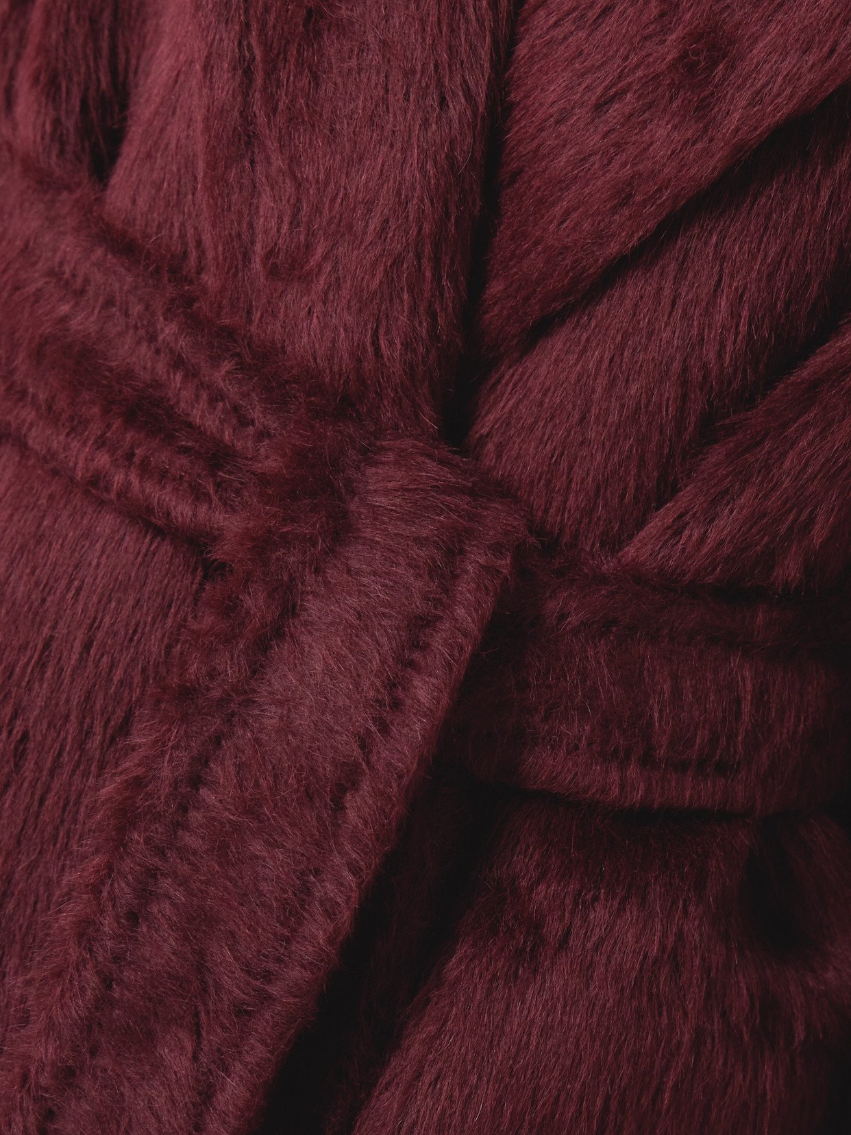 Max Mara Albata Belted Alpaca And Wool-blend Coat In Burgundy
