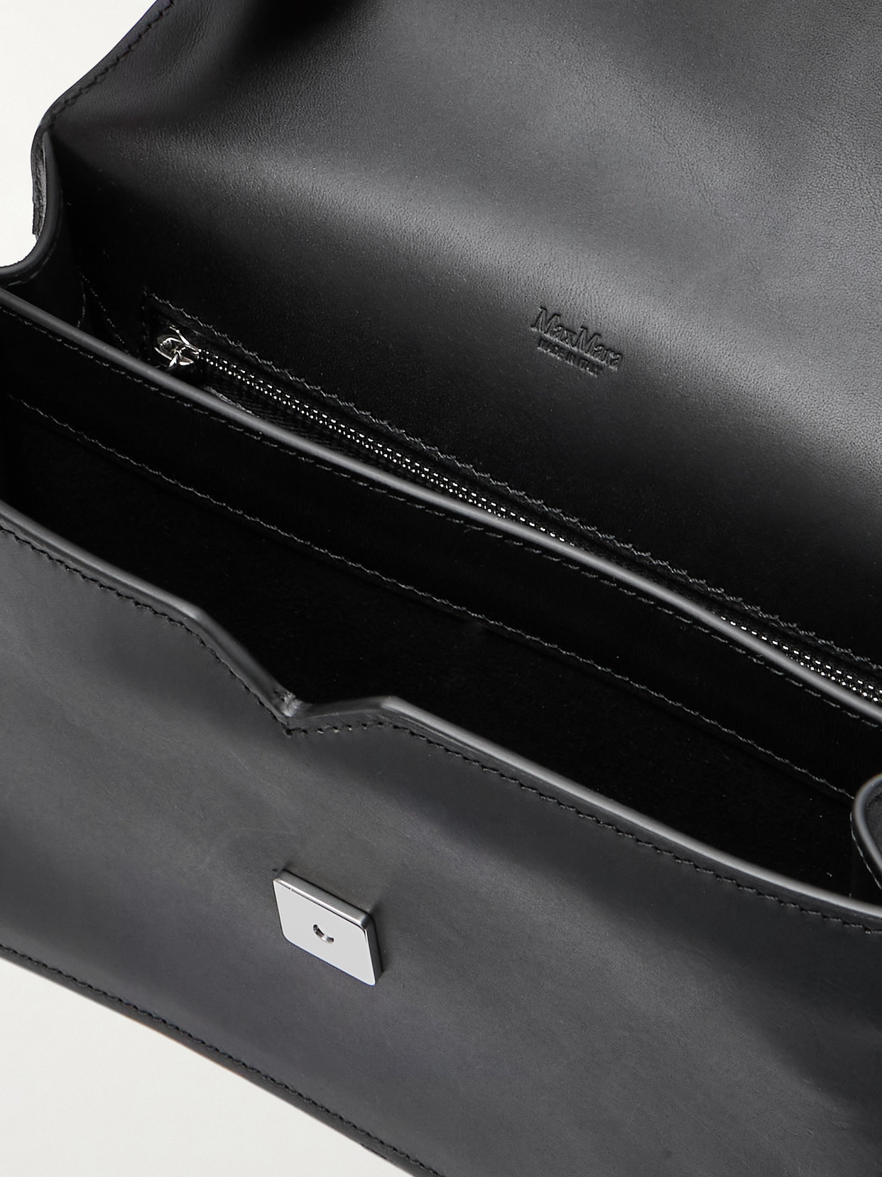Max Mara Biancaroughs Leather Shoulder Bag In Black