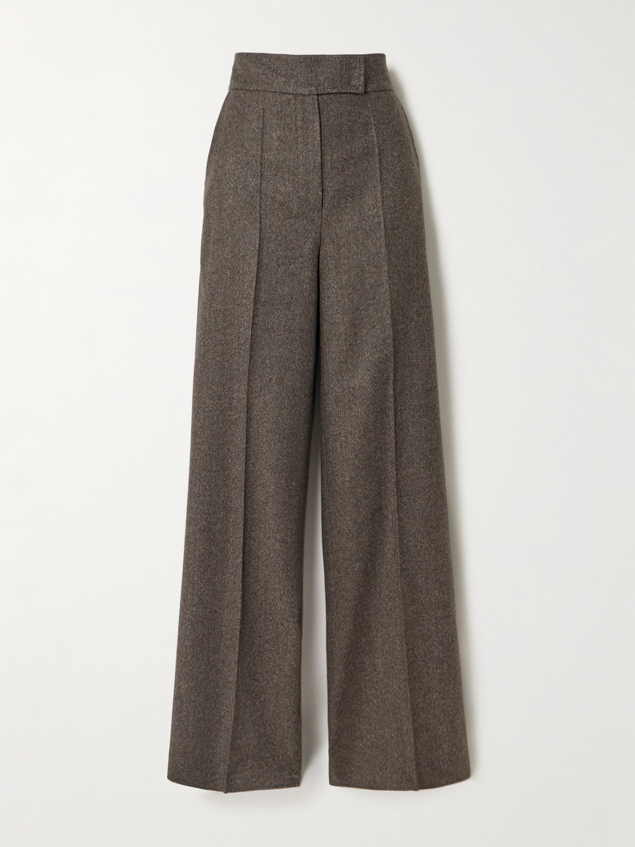 Max Mara Wool Wide-leg Pants In Gray