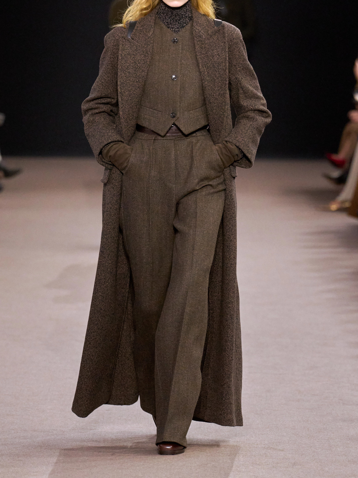 Max Mara Wool Wide-leg Pants In Gray