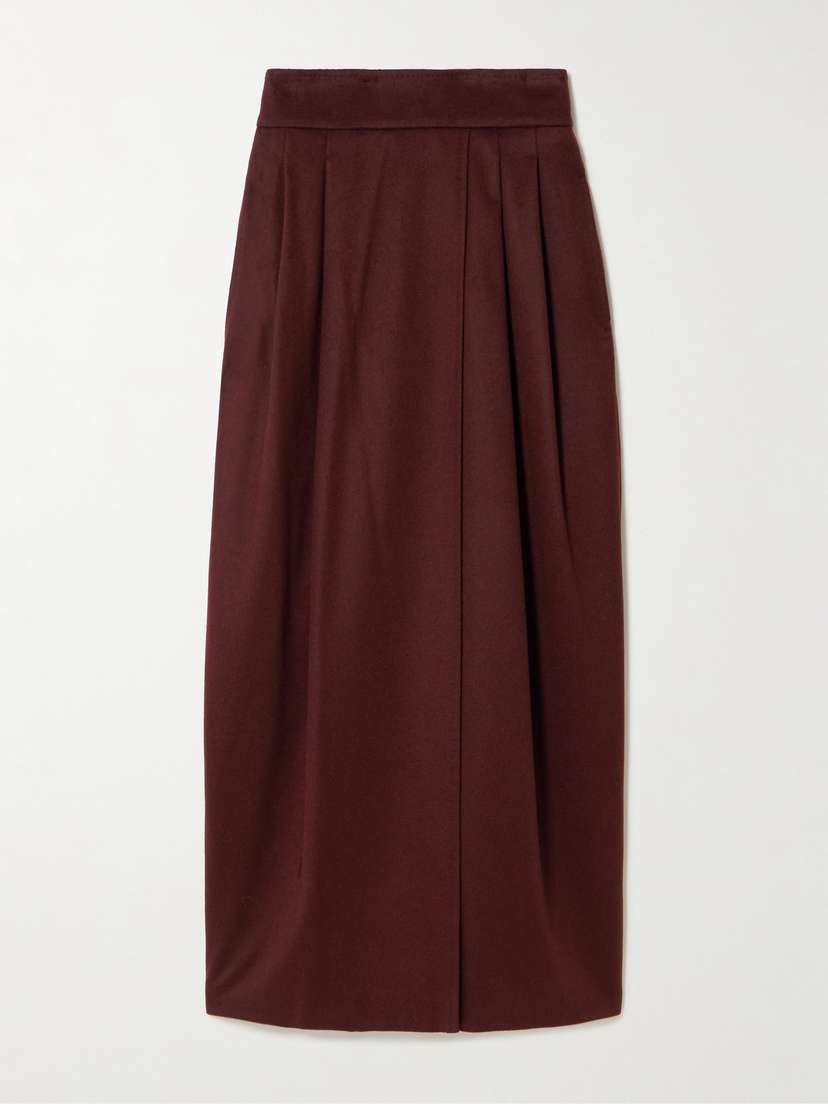 Max Mara Pleated Camel Hair Maxi Skirt