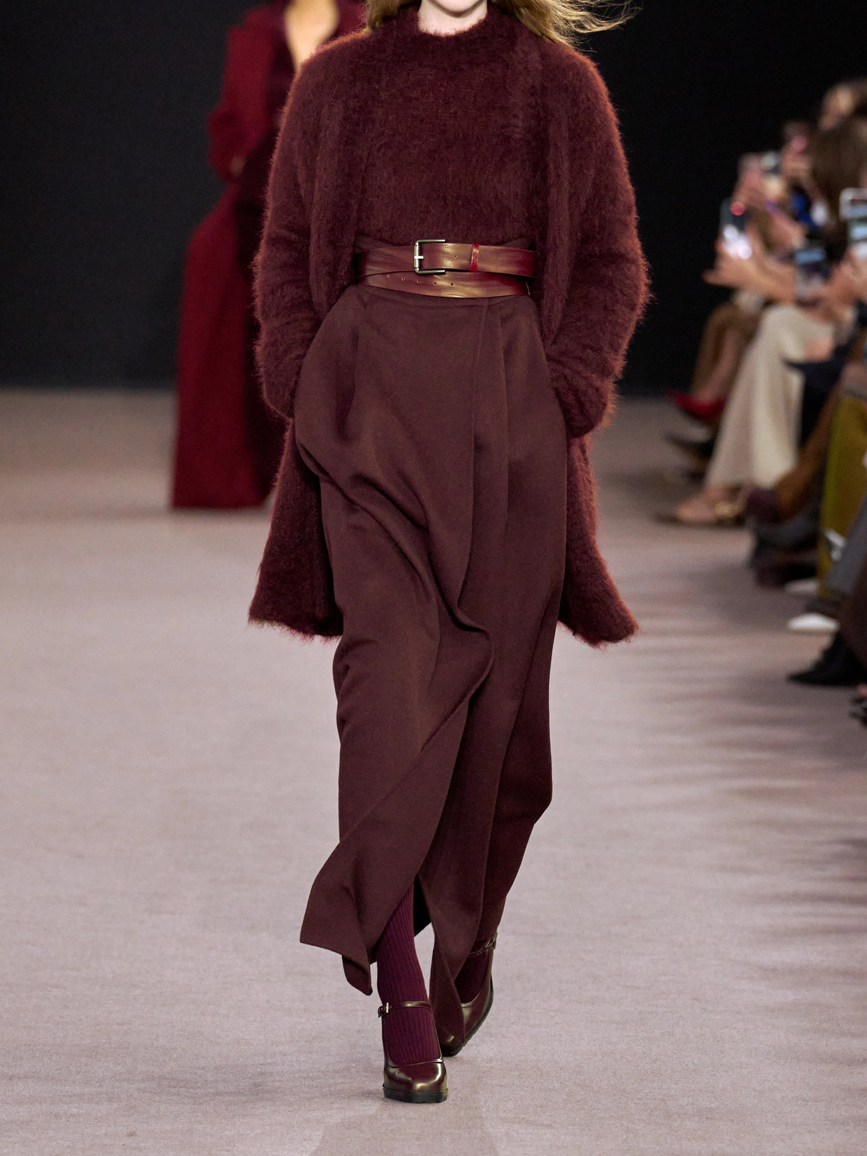 Max Mara Pleated Camel Hair Maxi Skirt In Brown