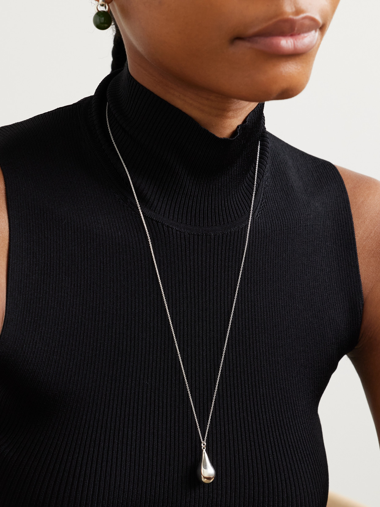 Sophie Buhai Dew Drop Silver Necklace In Gray