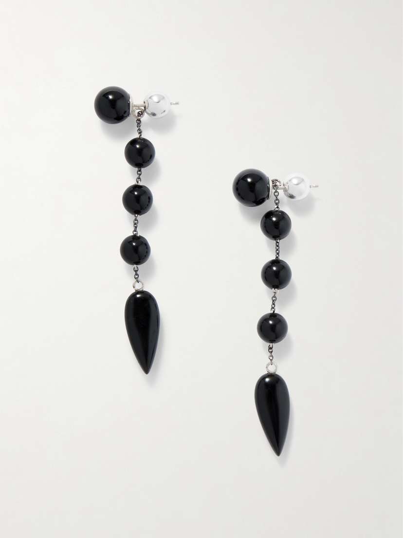 Sophie Buhai Small Phoenician Silver And Onyx Earrings