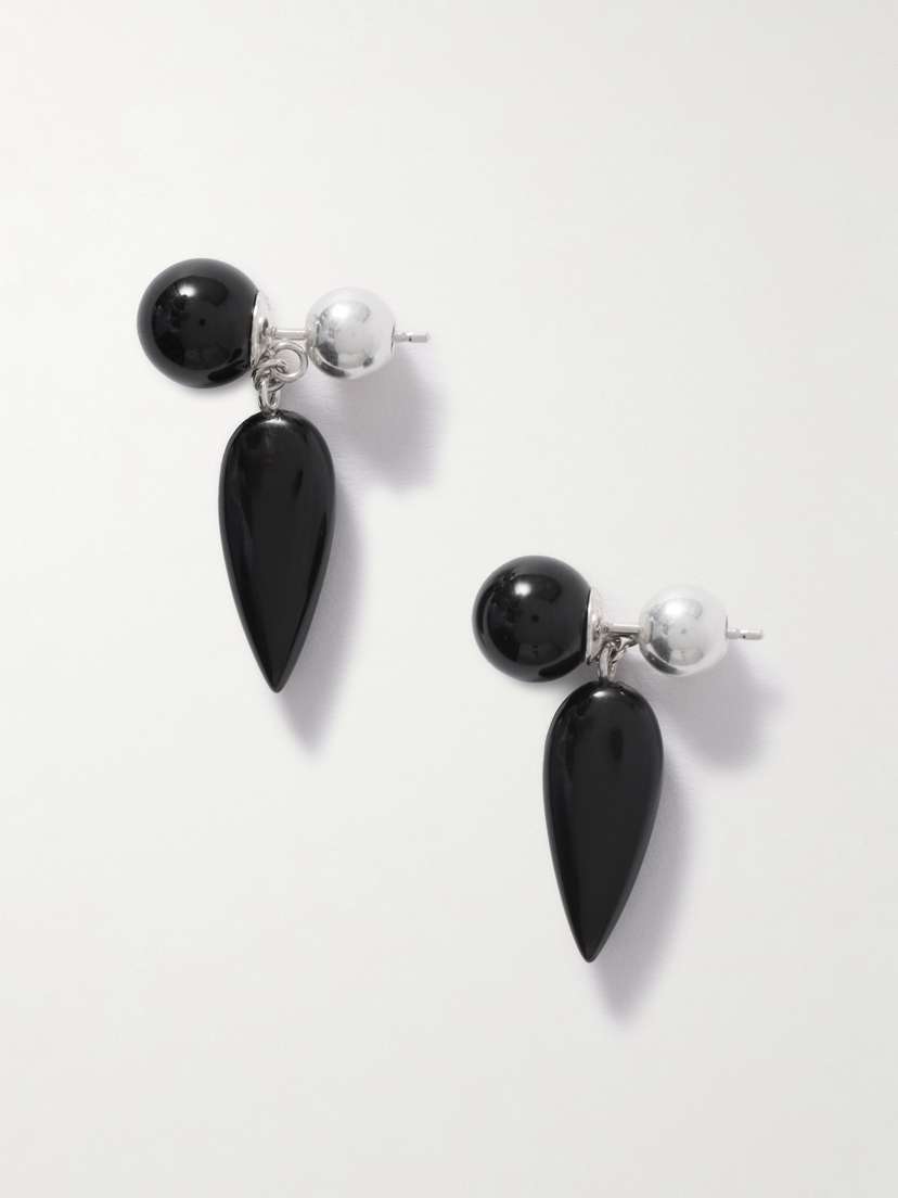 Sophie Buhai Tiny Phoenician Silver Onyx Earrings