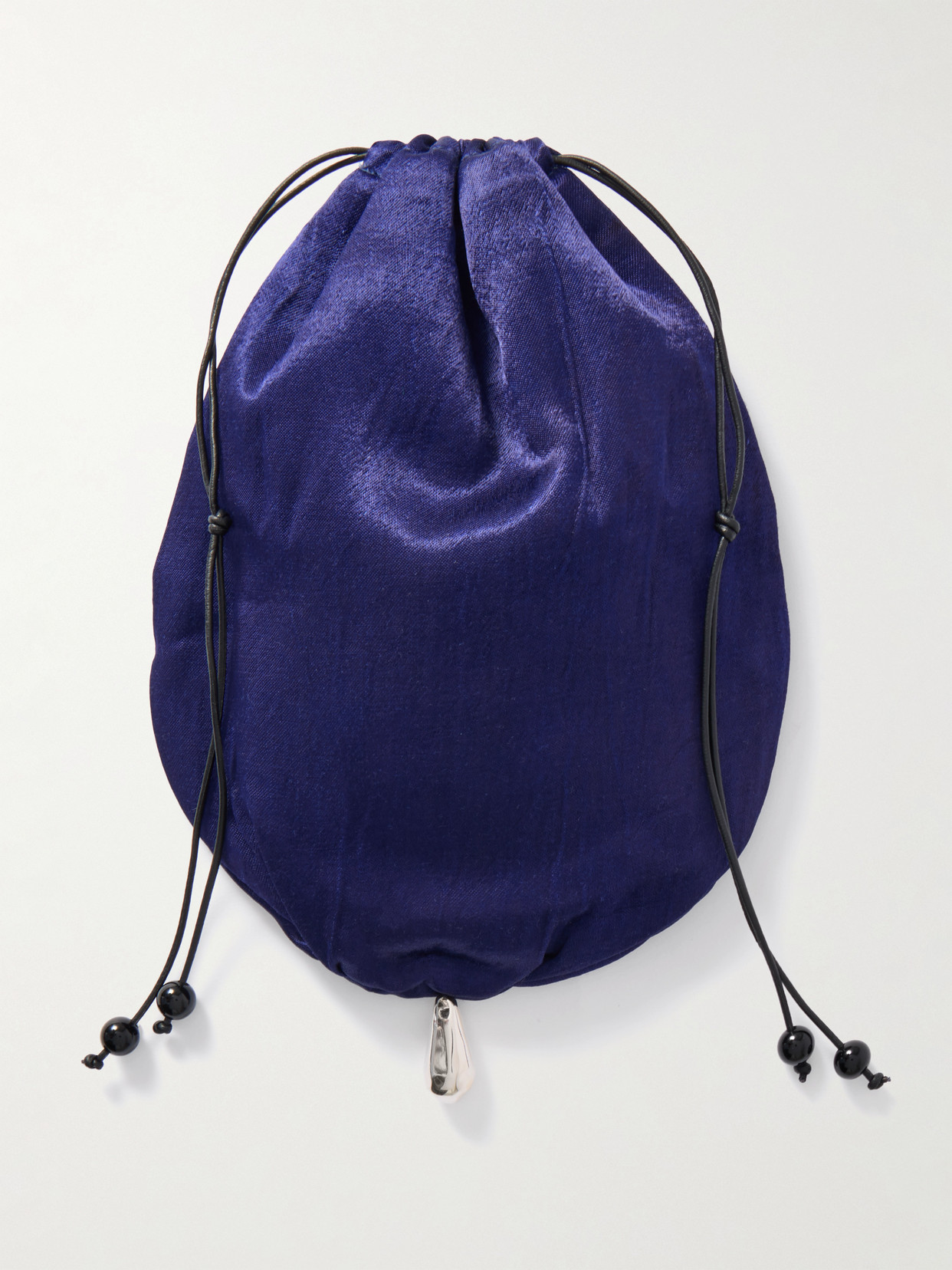 Sophie Buhai Teardrop Embellished Satin Drawstring Pouch In Blue