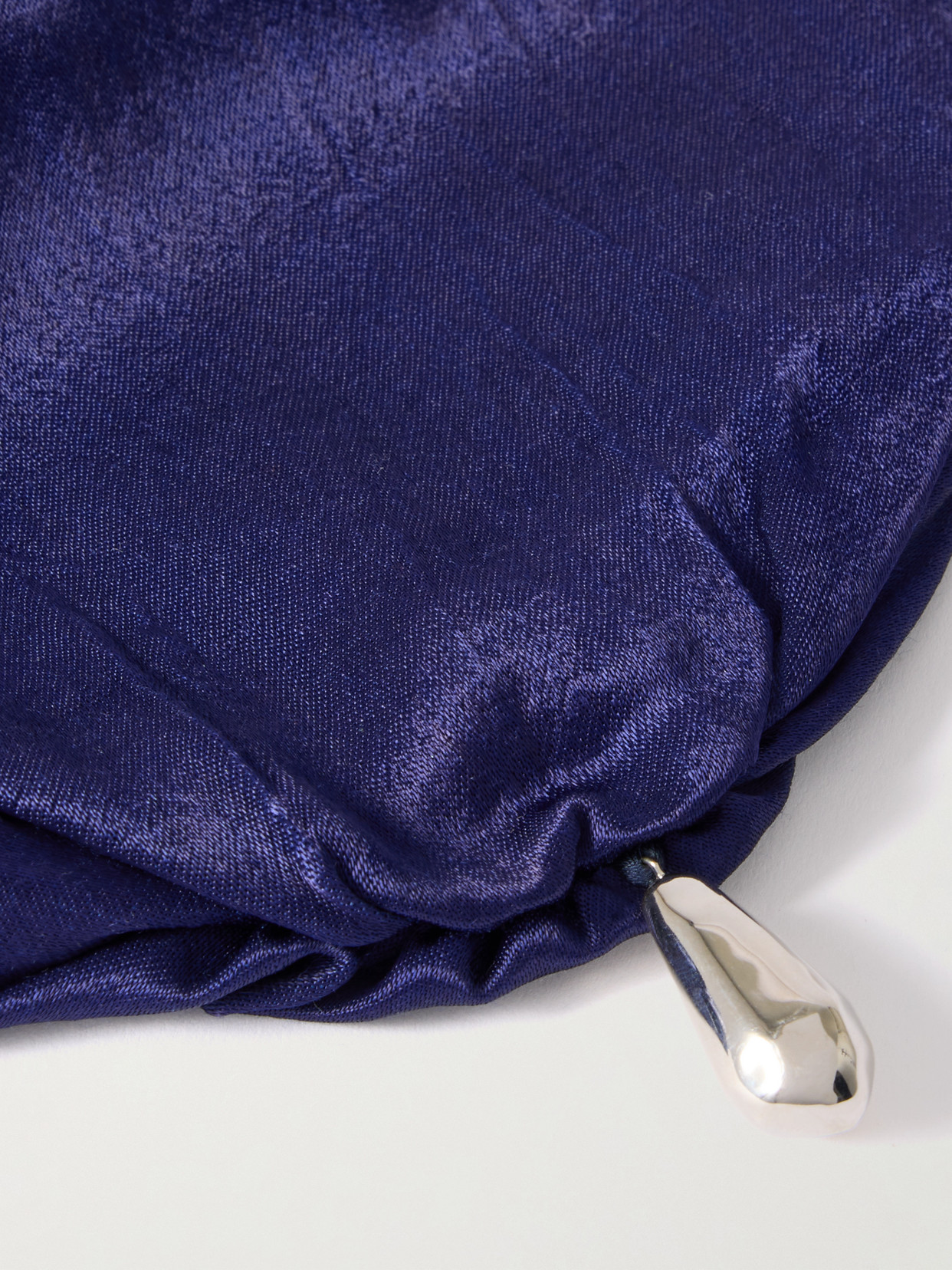 Sophie Buhai Teardrop Embellished Satin Drawstring Pouch In Blue