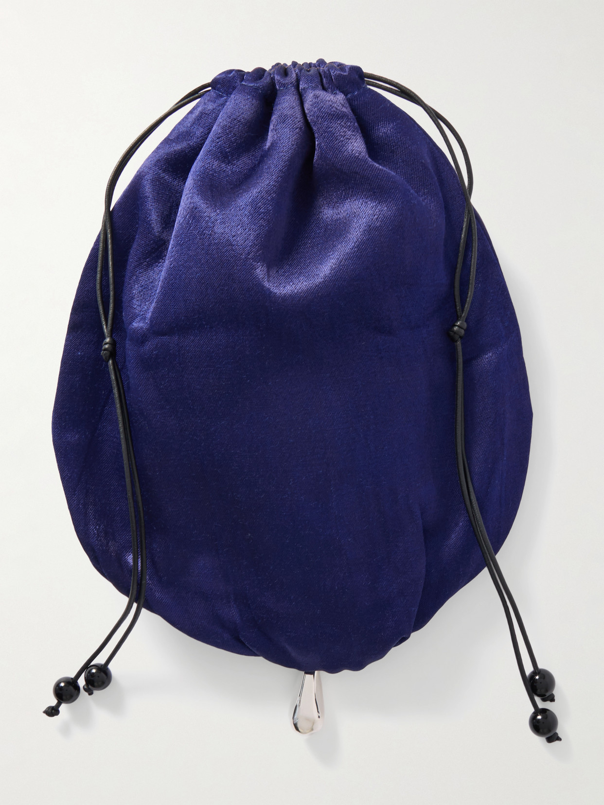 Sophie Buhai Teardrop Embellished Satin Drawstring Pouch In Blue