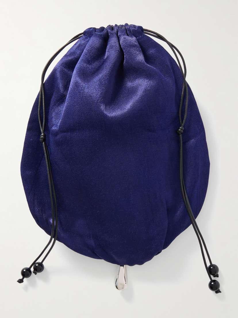 Sophie Buhai Teardrop Embellished Satin Drawstring Pouch