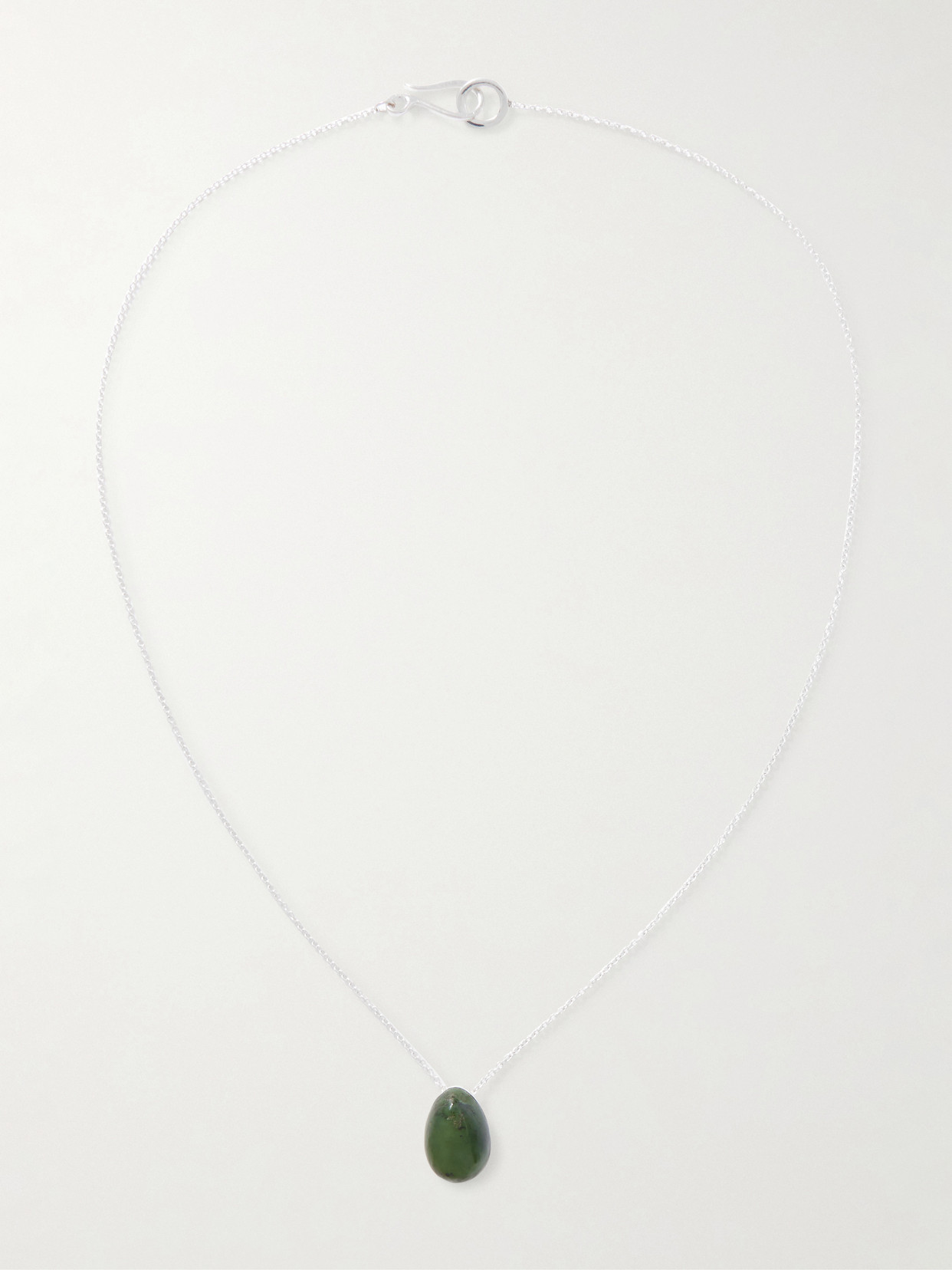 Sophie Buhai Tiny Egg Silver Jade Necklace In Green