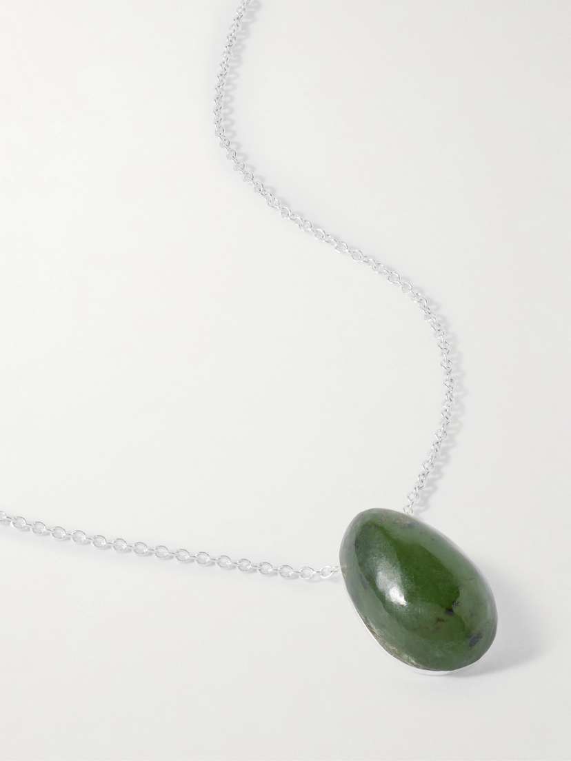 Sophie Buhai Tiny Egg Silver Jade Necklace