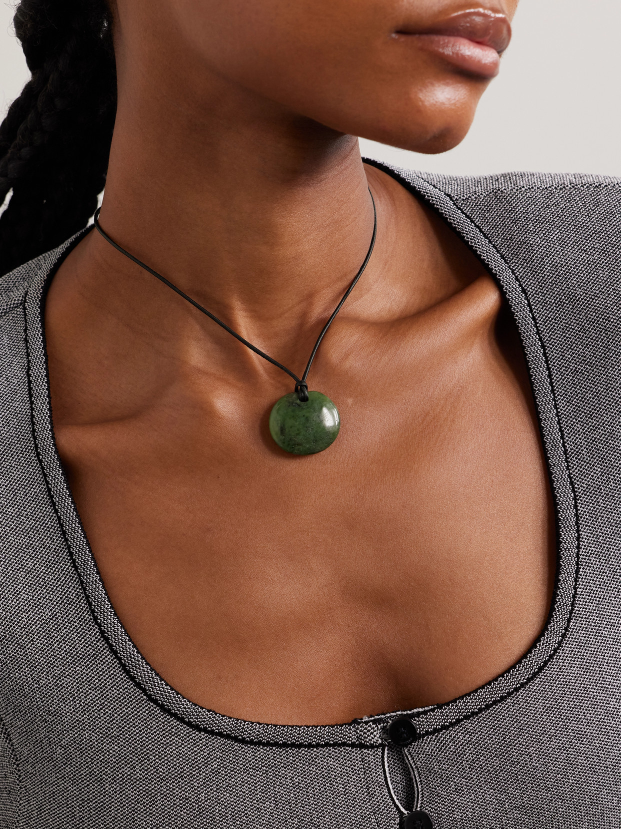 Sophie Buhai Full Moon Small Pendant Necklace In Green