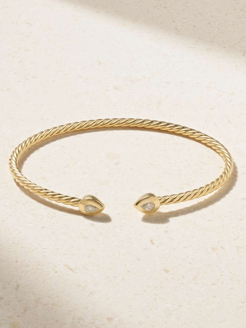 David Yurman Petite Modern Renaissance® Cablespira® 18-karat Gold Diamond Cuff