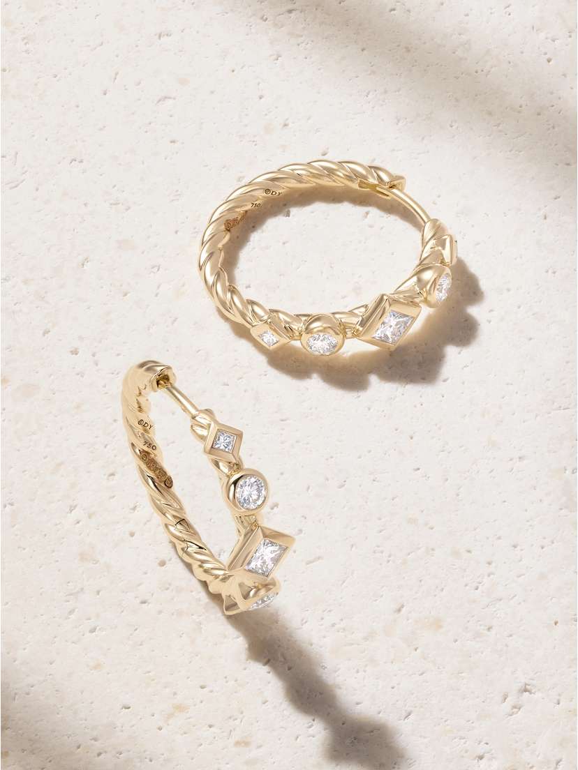 David Yurman 18-karat Gold Hoop Earrings