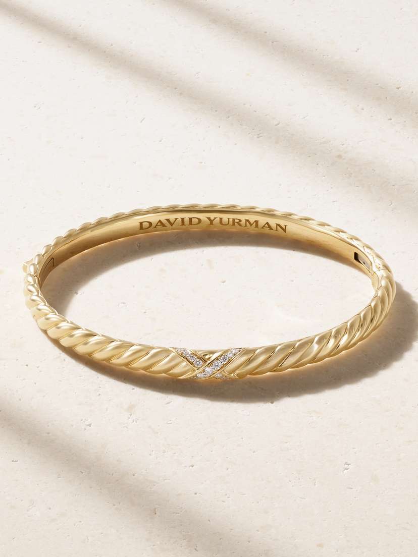 David Yurman culpted Cable 18-karat Gold Diamond Bangle | Thumbnail 5 David Yurman culpted Cable 18-karat Gold Diamond Bangle | Thumbnail 5