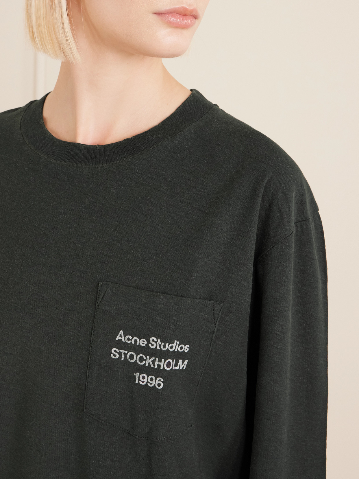 Acne Studios Printed Organic Cotton And Hemp-blend Jersey T-shirt In Black