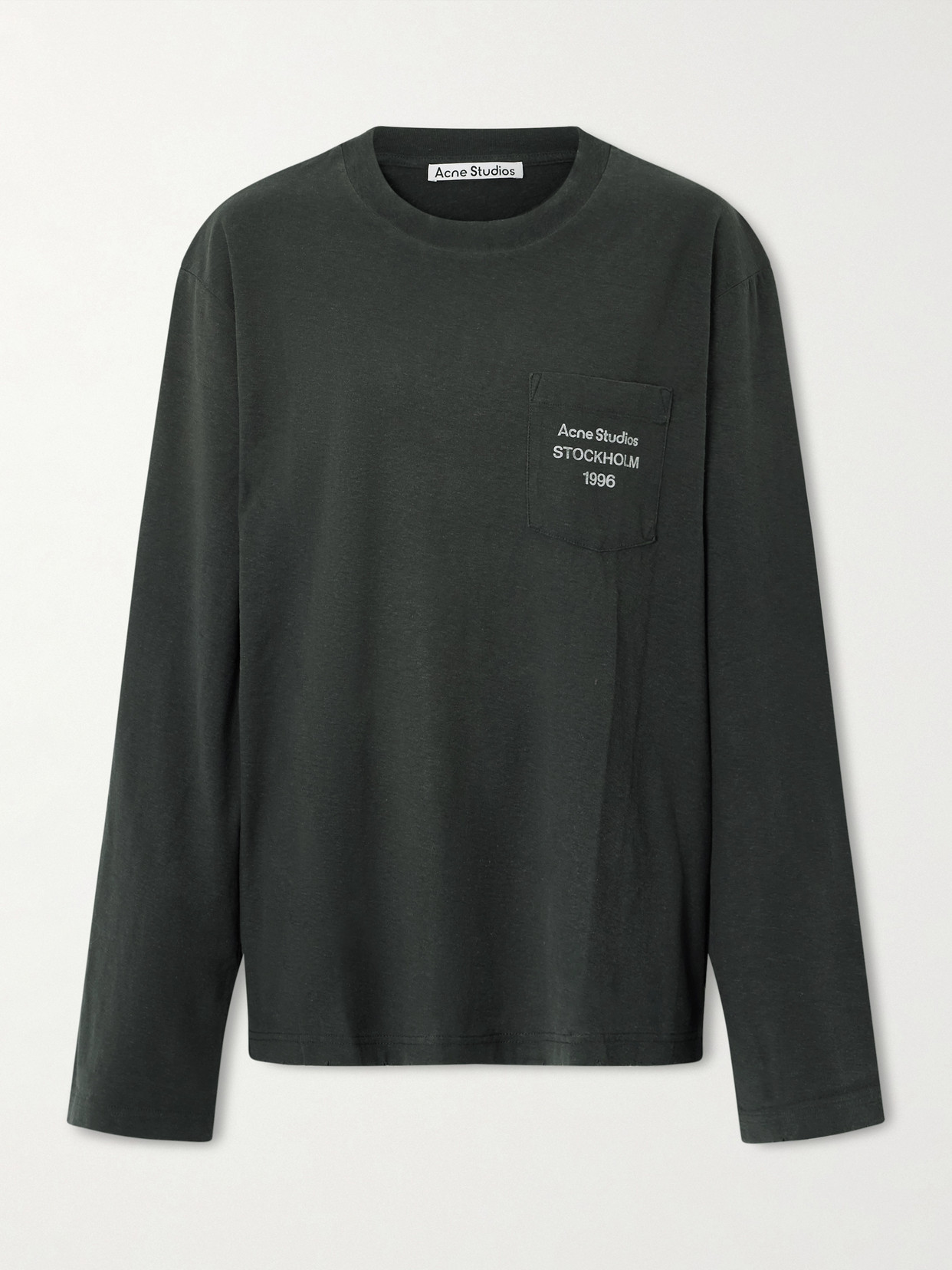 Acne Studios Printed Organic Cotton And Hemp-blend Jersey T-shirt In Black