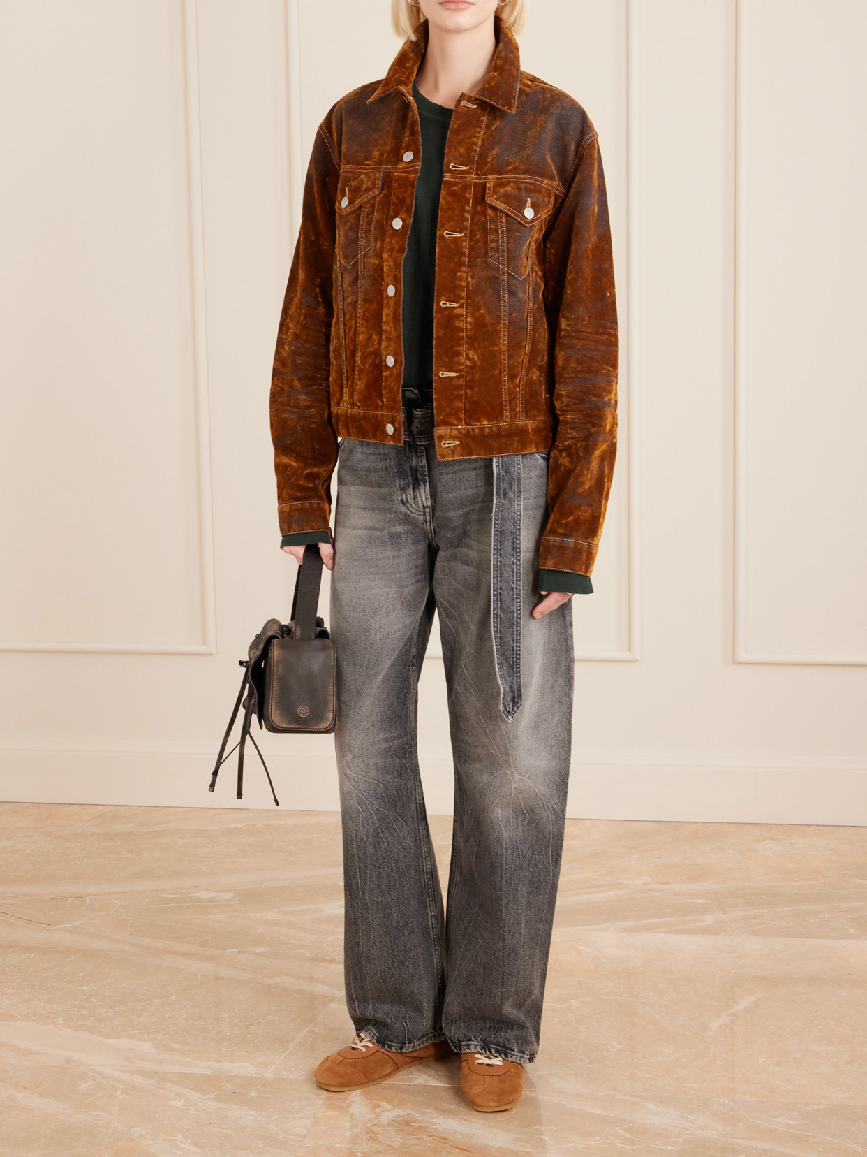 Acne Studios Printed Organic Cotton And Hemp-blend Jersey T-shirt In Black