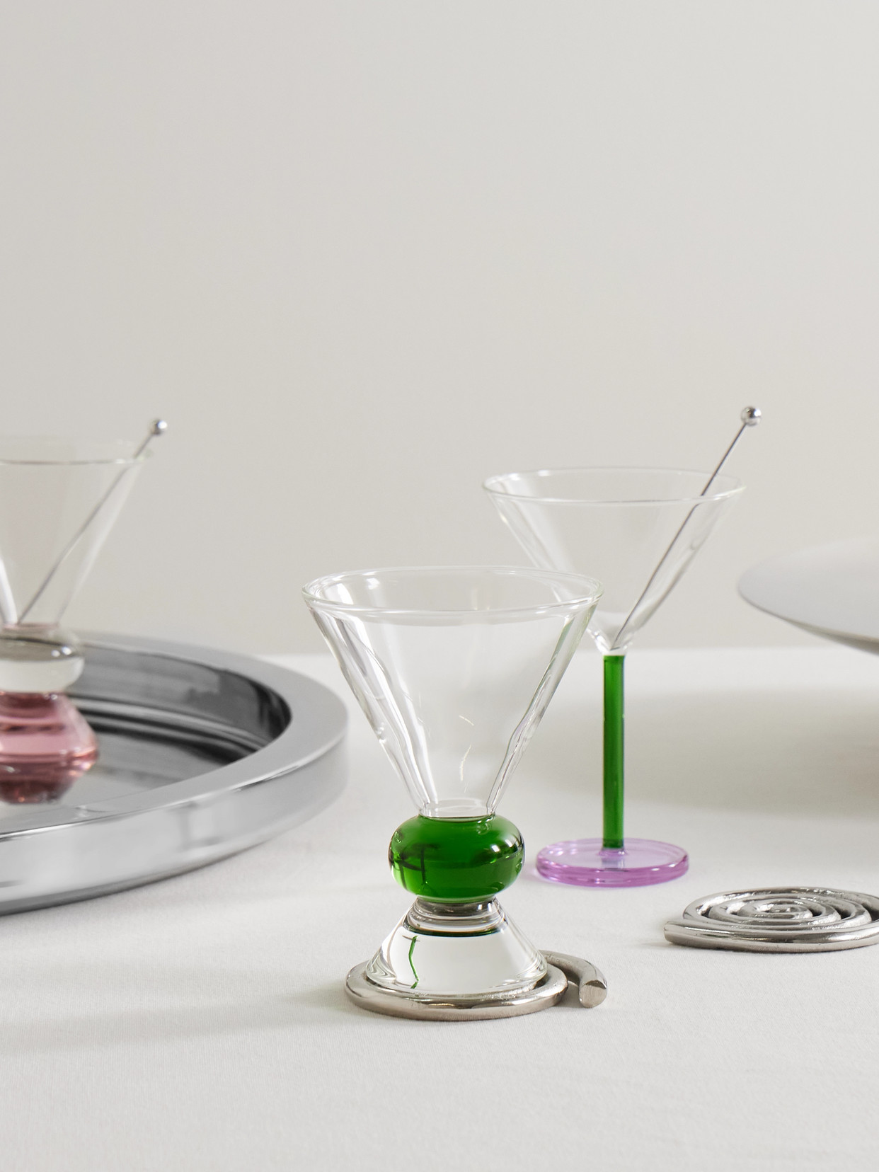 Sophie Lou Jacobsen + Ghia Totem Set Of Two Glasses In Multi