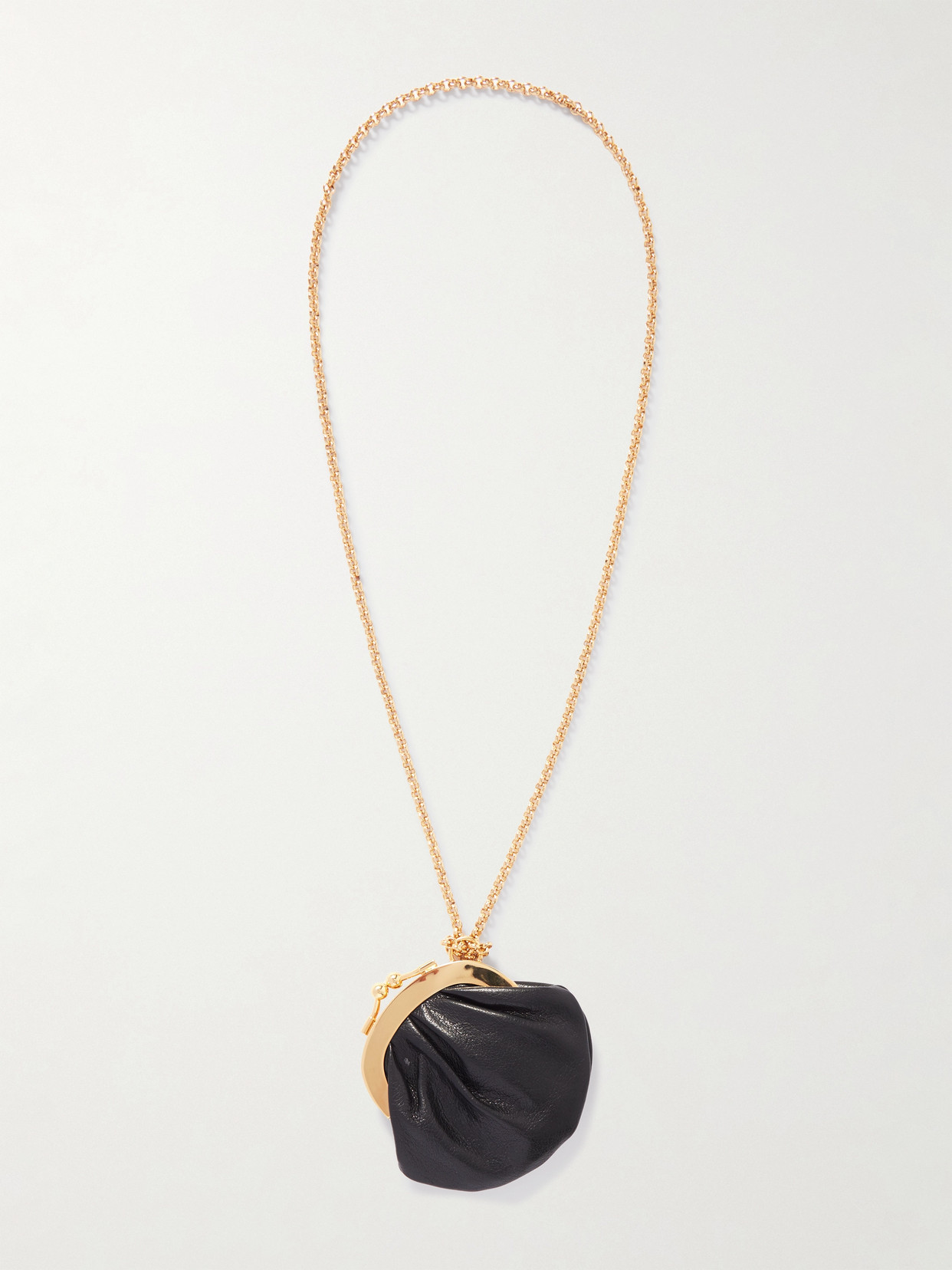 Chloé Embellished Textured-leather Coin Purse In Gold
