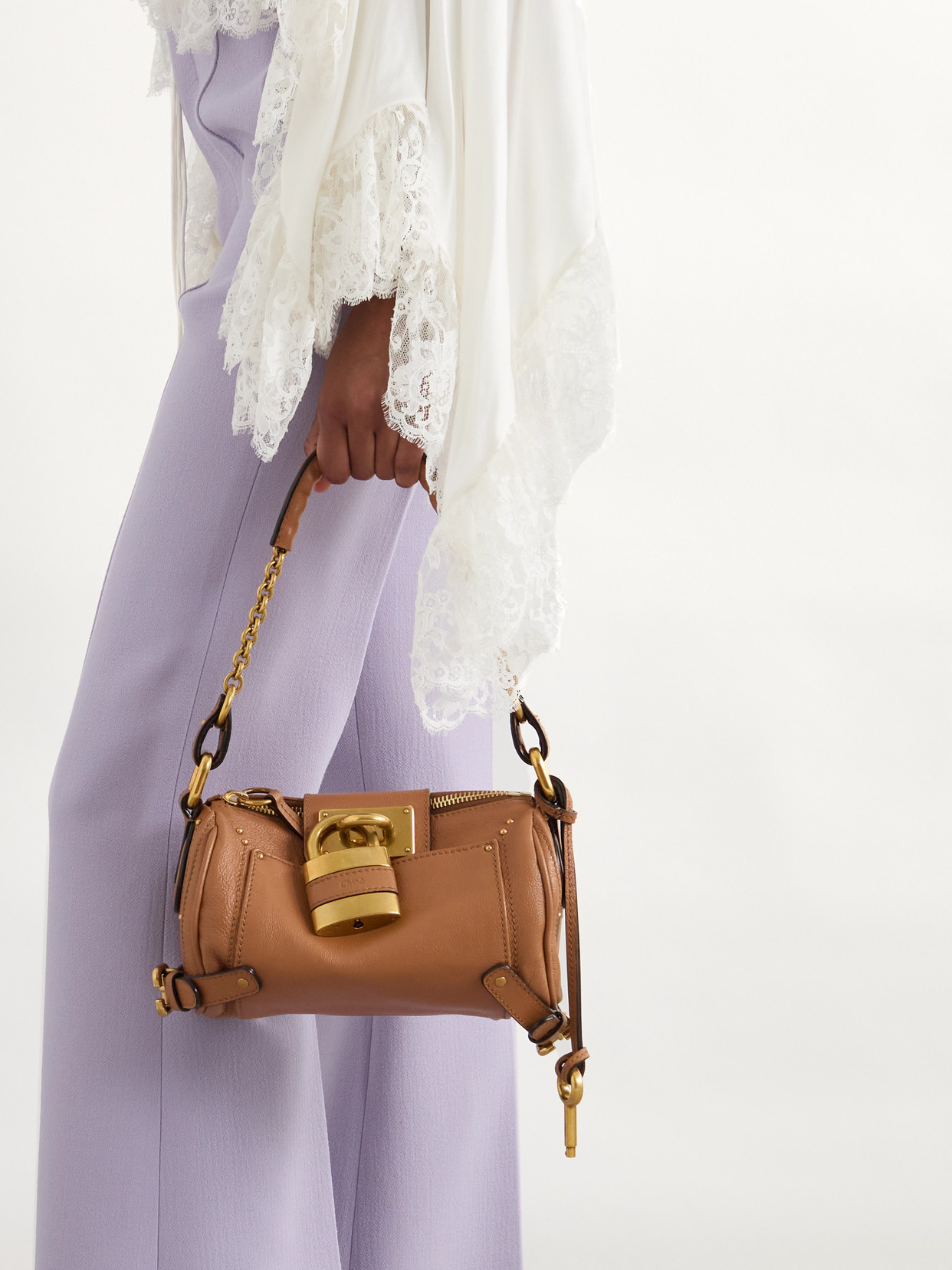Chloé Chloe Women Biscuit Leather Small Paddington Shoulder Bag In Brown