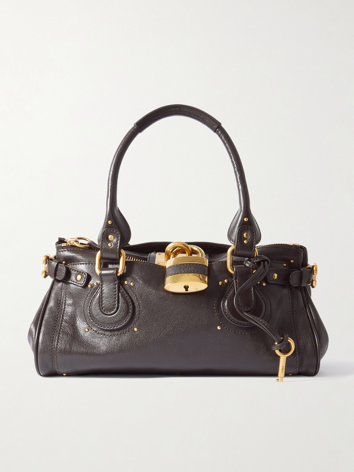 Chloé Paddington Embellished Leather Tote In Brown
