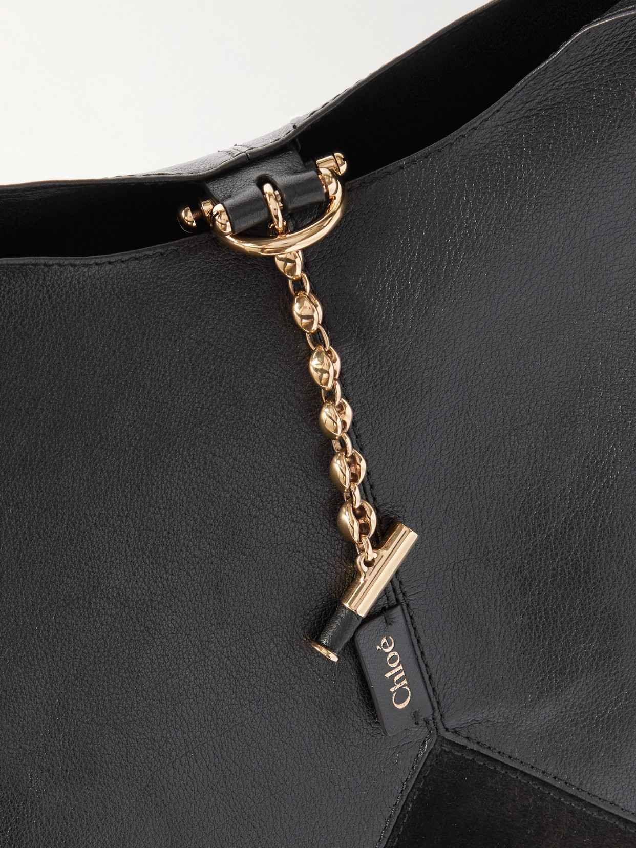 Chloé Womens Kohl Brown Patchwork Balloon Leather Shoulder Bag In Black
