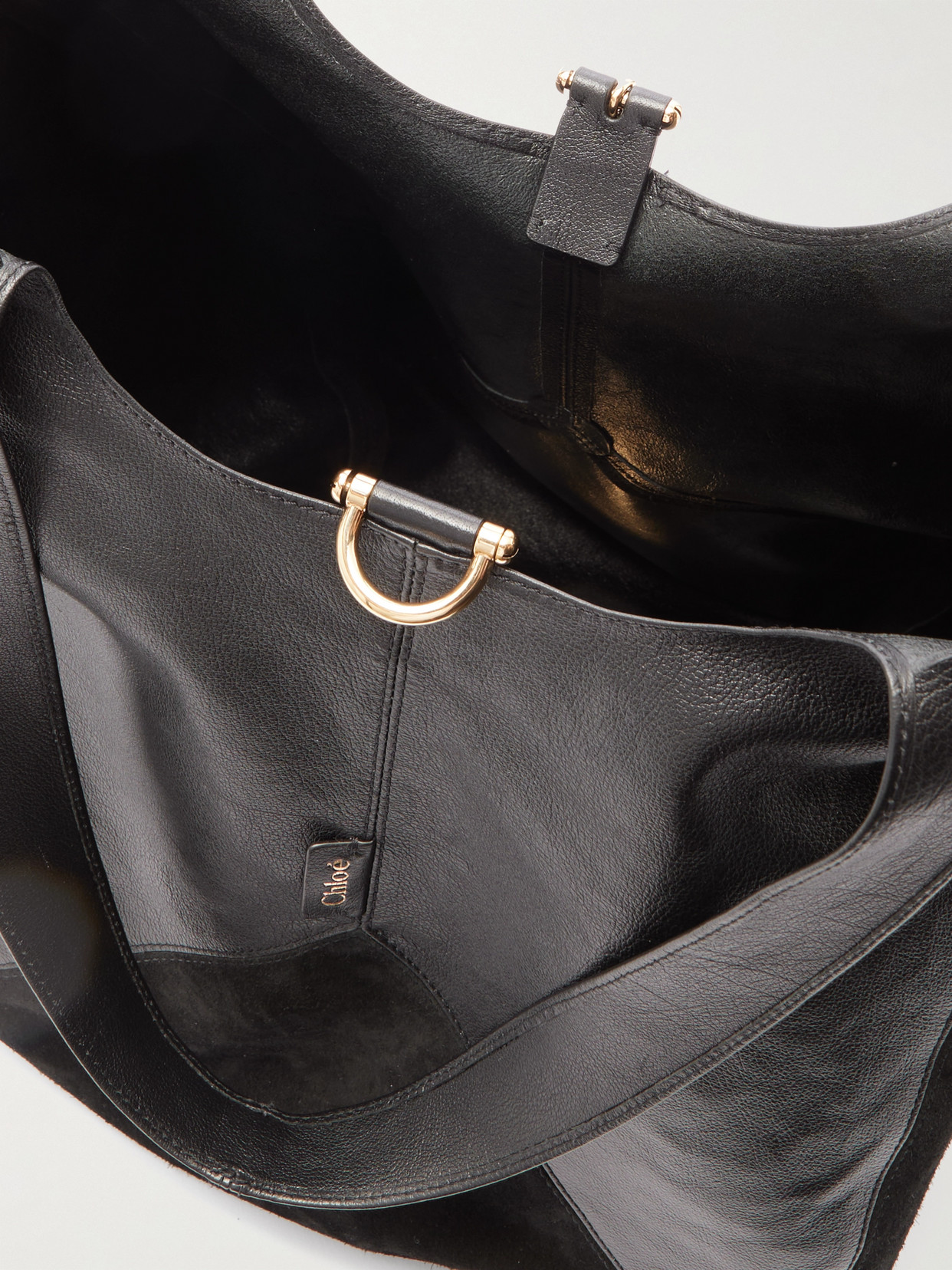 Chloé Womens Kohl Brown Patchwork Balloon Leather Shoulder Bag In Black