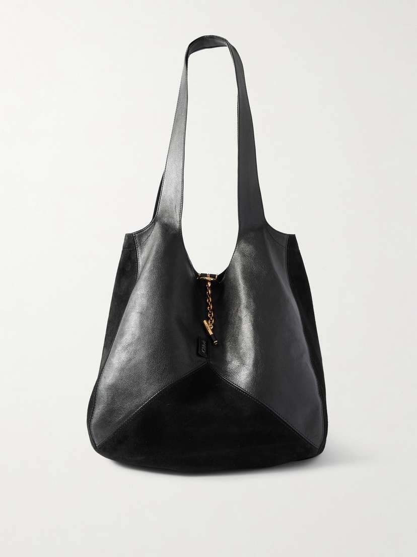 Chloé Balloon Paneled Leather And Suede Tote