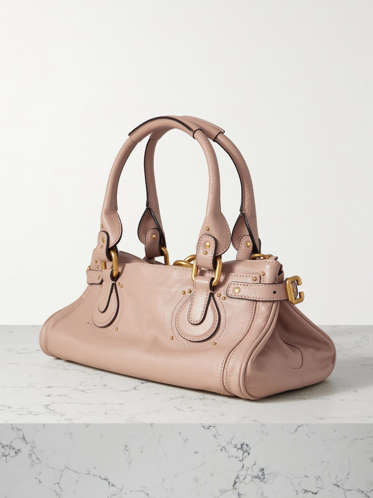 Chloé Chloe Paddington Small Grained Leather Shoulder Bag In Pink