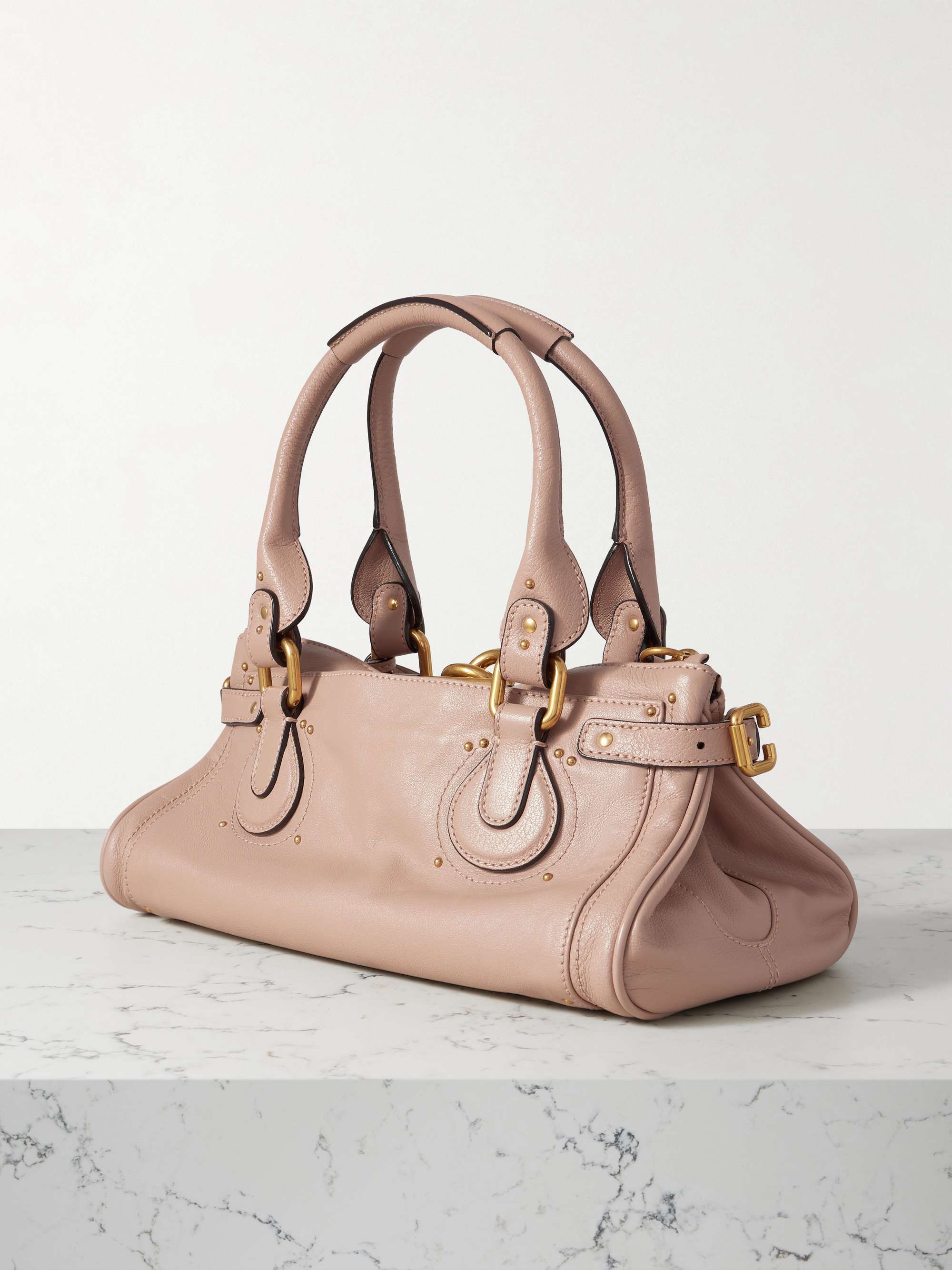 Vintage Chloé Paddington Bags pink beige CHLOÉ Paddington embellished leather tote | NET-A-PORTER