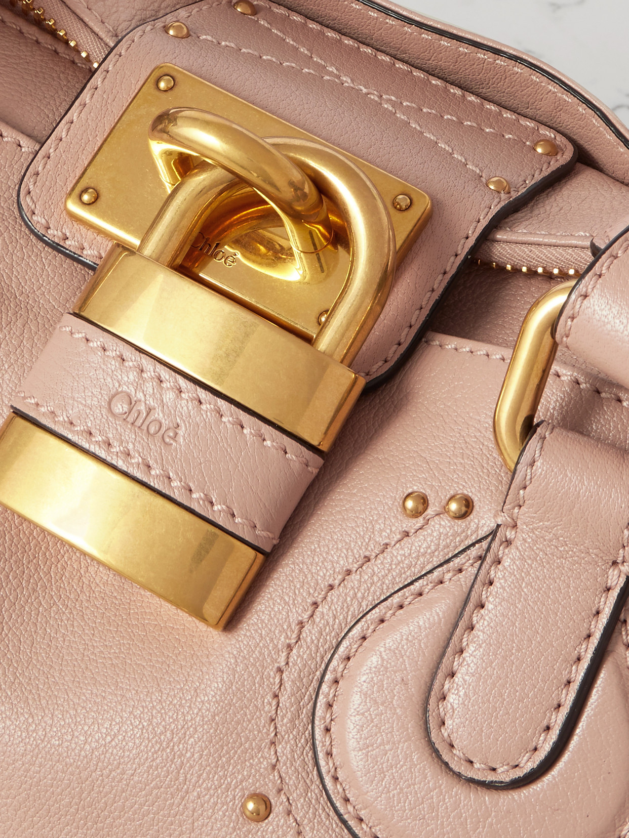 Chloé Chloe Paddington Small Grained Leather Shoulder Bag In Pink