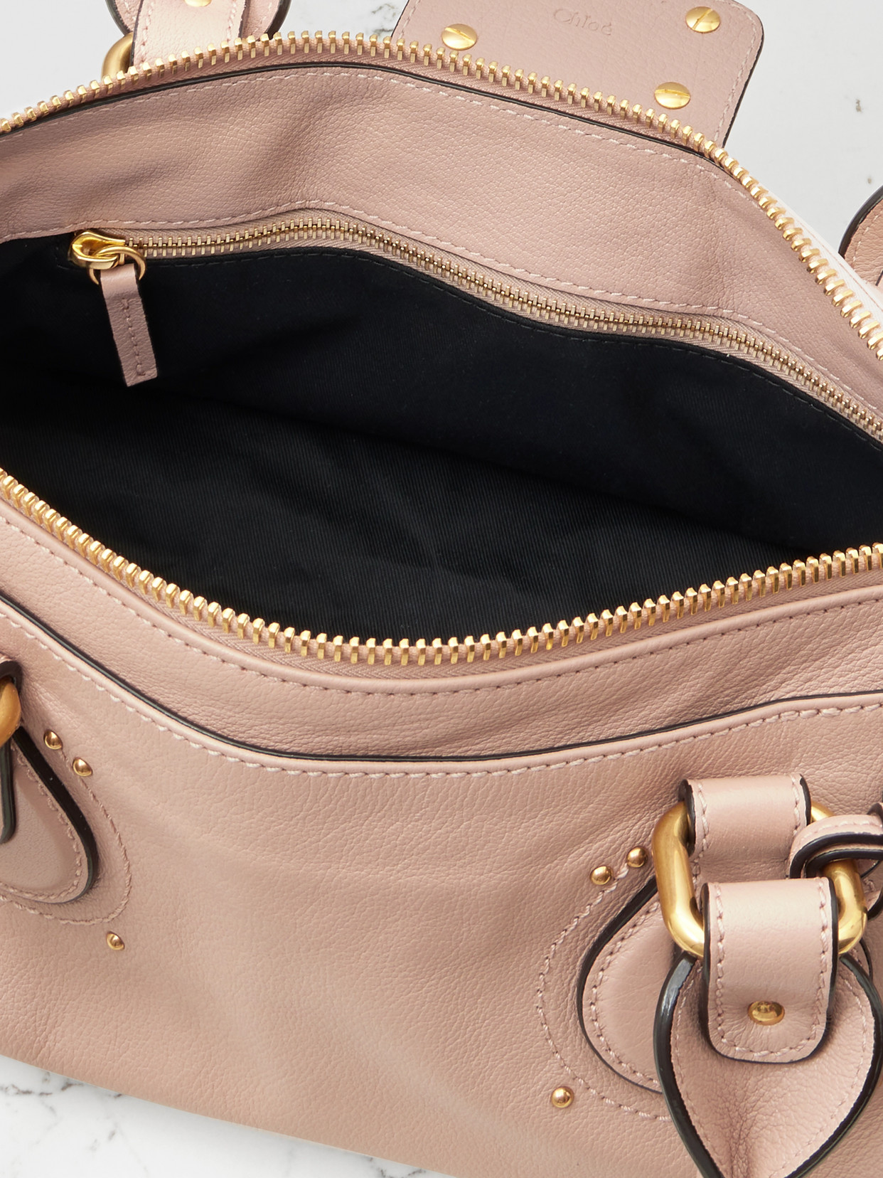 Chloé Chloe Paddington Small Grained Leather Shoulder Bag In Pink