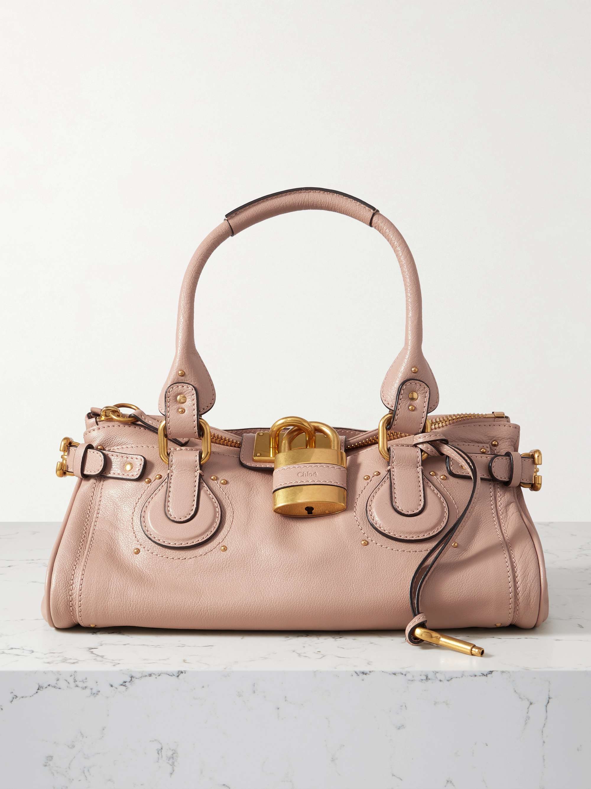 Vintage Chloé Paddington Bags pink beige CHLOÉ Paddington embellished leather tote | NET-A-PORTER