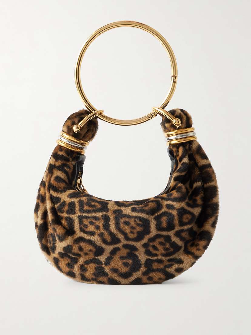 Chloé Bracelet Embellished Leopard-print Shearling Tote